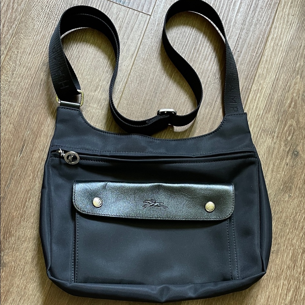 Longchamp Planètes Black Nylon Crossbody Bag